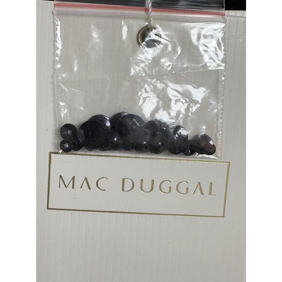 Mac Duggal A10509 Black Sleeveless High Neck Beaded Midi Sheath Dress Size 16 - Picture 7 of 7